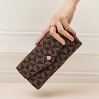 Uzun Cüzdan Kadın Erkek el çantası Çanta 2022 Yeni Lüks Deri Kredi kart tutucu Telefon Sikke Anahtar Moda Vintage Çanta