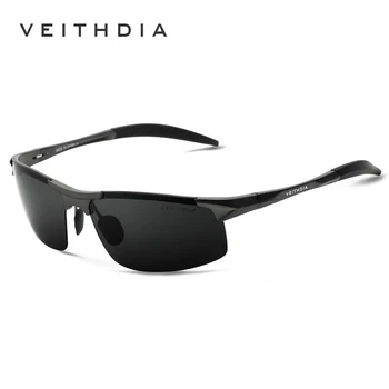 VEITHDIA 2020 Erkek Güneş Gözlüğü Polarize UV400 Lens güneş gözlüğü Tasarımcı Alüminyum sürüş gözlükleri Gözlük Erkekler İçin 6518