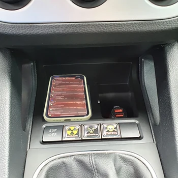 VW Golf 6 için MK6 Sagitar Scirocco 2008-2013 15W Araba QI kablosuz telefon şarj aleti hızlı şarj şarj durumda telefon tutucu