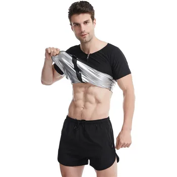 Vücut Şekillendirici Erkekler Ter sauna yeleği Egzersiz Cincher Korse Spor Shapewear Termo Gömlek Yağ Yakma Karın Gömlek Zip Kilo