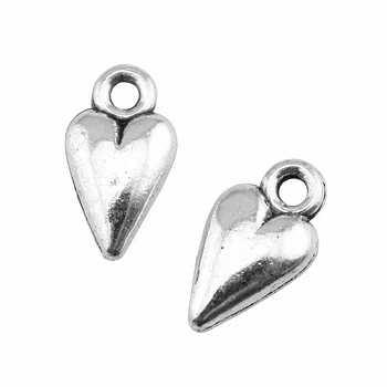 WYSIWYG 20 adet 13x7mm Antik Gümüş Renk Kalp Takılar Küçük Kalp Takılar Mini Kalp Charm Takı Yapımı İçin