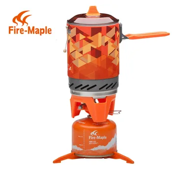 Yangın Akçaağaç Açık Kişisel Pişirme Sistemi Yürüyüş Kamp Ekipmanları OvenPortable En Iyi Propan gaz sobası Brülör Seti FMS-X2 Pot