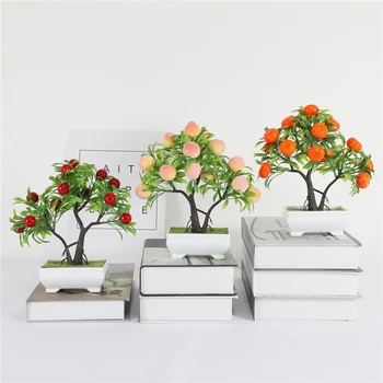 Yapay çiçek Plastik Yaratıcı Mini Portakal Zengin Meyve Bonsai Ev oturma odası masası Ofis Otel Dekorasyon için