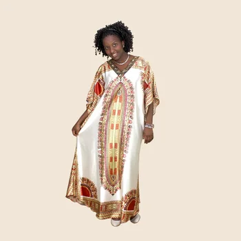 Yeni Afrika Geleneksel Uzun Gevşek Elbise Vintage Hippi Dashiki kaftan etnik Hint