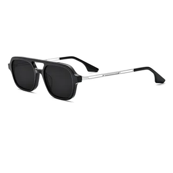 Yeni erkek Vintage Gözlük UV400 Erkek sürüş gözlükleri Mavi Lens Kahverengi Çerçeve 6 Renkler