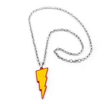Yeni Film Shazam Kolye Erkekler Billy Batson Metal Zincir Flaş Yıldırım Logo Kolye Kolye Kadın Gerdanlık kolye Takı