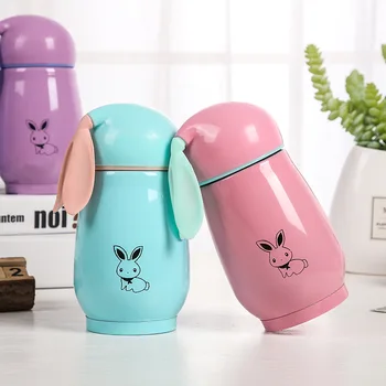 Yeni Tavşan termos kupa Premium Seyahat Paslanmaz Çelik Termos Kahve Fincanı BPA Ücretsiz çay şişesi Kahve Kupa Su Şişesi