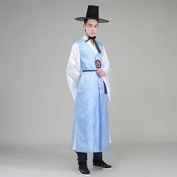 Yeni Varış Erkekler Hanbok Erkek Kore Gelenek Kostüm Hanfu Kore Halk Elbise Sahne Performansı Parti Kostüm