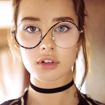 Yuvarlak Metal Yarım Çerçeve Anti Mavi ışık Optik Gözlük Çerçeveleri Erkekler Kadınlar Moda Bilgisayar Gözlükleri 2022 Moda