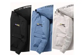 Yüksek kalite erkekler ceketler sonbahar Kore moda casual slim fit artı boyutu M-4XL homme palto kabanlar nakış büyük cepler