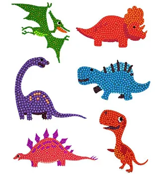 Çocuklar DIY Elmas Boyama Çıkartmalar Kiti Karikatür Dinozor Elmas Nakış Çıkartmaları Boya by Numbers Sanat Zanaat Çocuk Hediye İçin