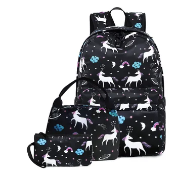 Çocuklar Unicorn okul sırt çantası Kızlar için / Erkek Rüya Gibi Birincil Kız Çantası Kawaii Genç Sırt Çantası Çocuk Çantası Gökkuşağı Baskı Çanta
